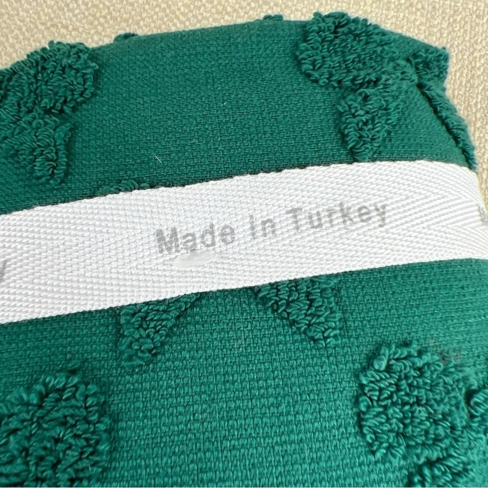 Bella Lux Bathroom Towel Set Christmas Collection Green Bows Cotton Set of 4 NEW